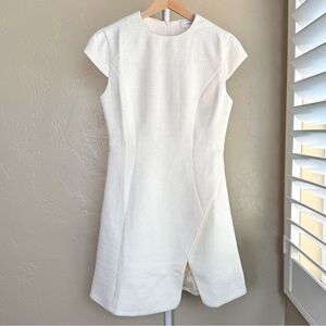 Commense NWT Ivory Textured Tweed Mini Dress XS Lined Back Zip